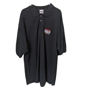 World Series Of Poker Black Collared Shirt XL 100% Cotton